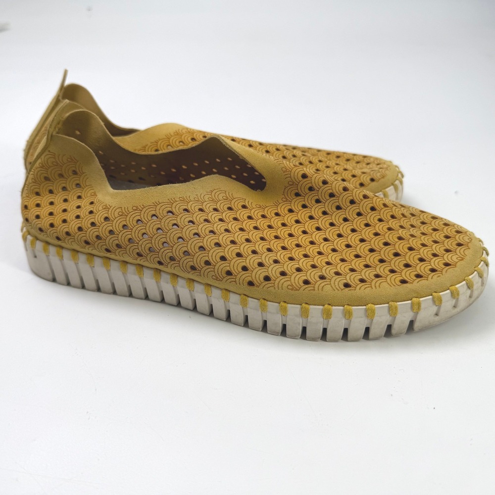 Ilse Jacobsen Tulip Slip On Shoes Women 38 Yellow Lightweight Summer Coastal